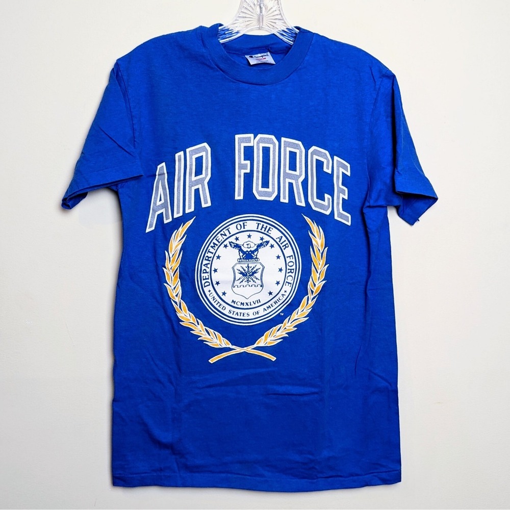Vintage Air Force Champion USA U.S. Crest Logo 80s Single Stitch Medium